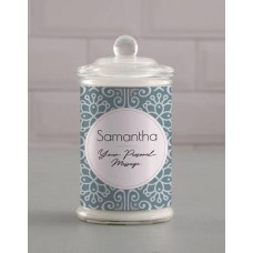 Personalised Blue Pattern Candle Jar