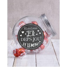 Personalised Ek Deps Jou Candy Jar
