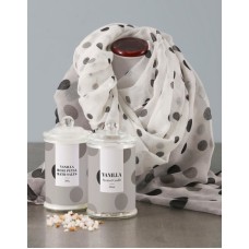 Black Polka Dot Scarf And Pamper Set