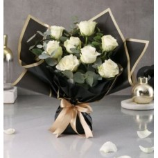 Timelessly Elegant White Rose Bouquet