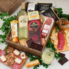 Mangia Con Gusto Italian White Wine & Antipasto Gift Box