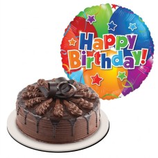 Chocolate Indulgence Cake with Birthday Balloon