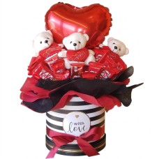 Mini Teddy with Kitkat Chocolate and Balloon