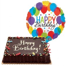 Chocolate Dedication Cake with Birthday Balloon