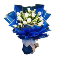 White Lover 24 White Roses Bouquet