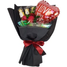 3 in 1 Bouquet Of Roses with Chocolate & Balloon