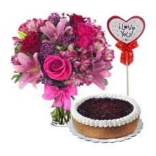 Seasonal Flower with BlueBerry CheeseCake by Contis