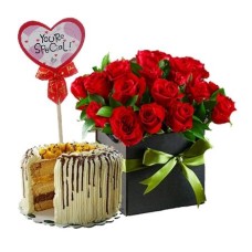 18pcs. Roses Box w/ Mango Bravo Cake by Contis