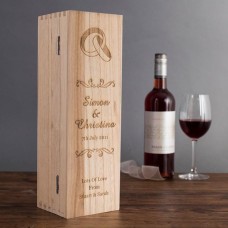 Personalised Wedding Rings Wooden Wine Box