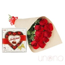 "Love You so Much" set (red / standard (local flowers))
