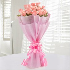 Exclusive Pink Roses Bunch (12 Roses)