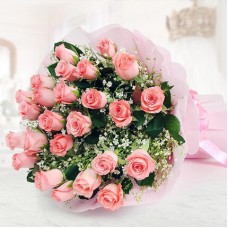 Premium Pink Roses Bouquet (18 Roses)