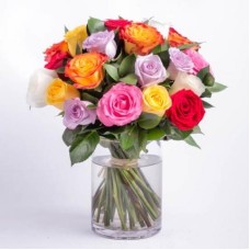 Mixed Roses Vase Large (25 Roses)