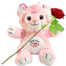 Pink tiger teddy bear hug me plush toy approx. 30cm (Plush toy approx 30cm Hug me Tiger pink)