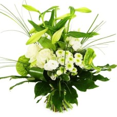 Trendy bouquet modern white green (Medium Modern white and green bouquet)