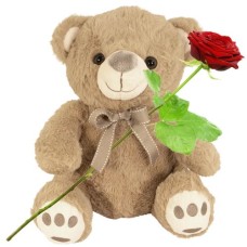Drizzle teddy bear approx. 30cm tall (Brown teddy bear with new grays)