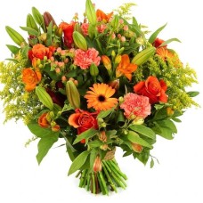 Orange bouquet Bouncy style (Medium bouquet cheerful orange tones lively)
