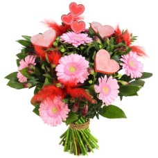 Book for love (Small bouquet of love with hearts and feathers among other things)