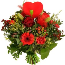Love book red with heart (Love bouquet small red with hearts)