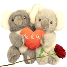 Koale Duo Plush Toy You and Me (Koala duo plush toy with red heart Me & You)