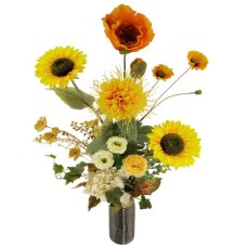 Eric Bouquet H 85cm x W 40cm (Artificial flower bouquet yellow orange Eric)