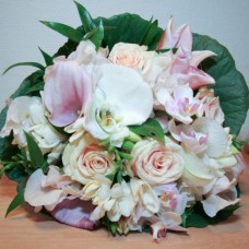 Bridesmaid Bouquet Of Roses, Lilies And Orchid (Small)