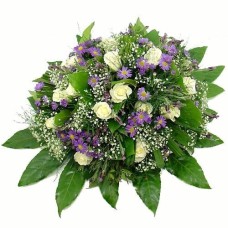 Funeral arrangement of blue â€“ white flowers (Standard (S))