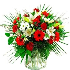 Sympathy bouquet red white (Standard (S))