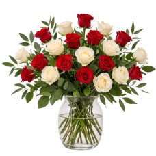 Bouquet of red and white roses (Standard (S))