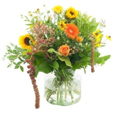 Orange/ yellow bouquet with vase (Standard (S))
