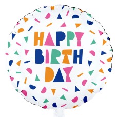Happy confetti birthday helium balloon