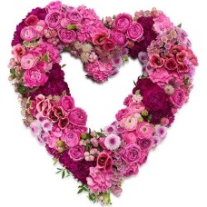 Heart shape pink flowers