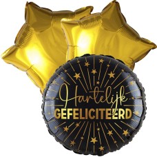 Balloon bouquet congratulations black gold