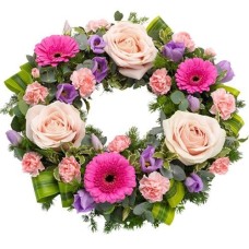 Funeral Wreath Ajour pink â€“ lilac
