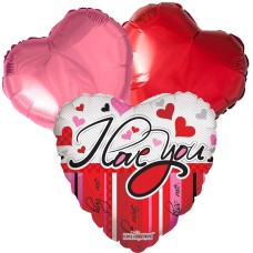Balloon bouquet I love you many hearts