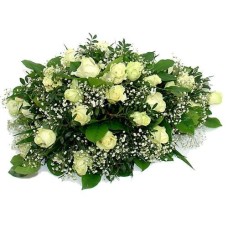Funeral arrangement white roses