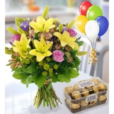Flowers, Chocolates And Balloons