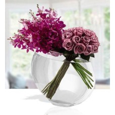 Honorable Purple (18 Purple Roses , 10 Purple Mokara Orchids)