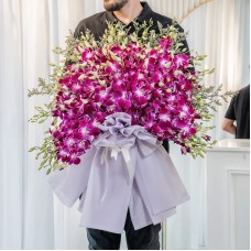 80 Purple Orchids Bouquet (Classic)