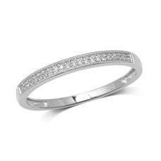 10K White Gold 0.1 Ct.Tw. Diamond Wedding Band Ring
