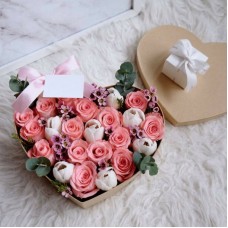 Sweet Roses with Tulips Flower Box