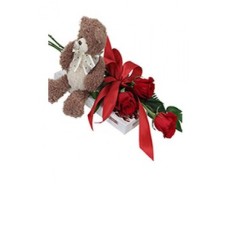 Bear, Chocolate and 3 Rose