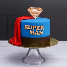 Superman Hero Layers Ribbon Cake