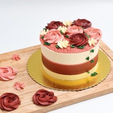 Berry Blossoms Buttercream Ribbon Cake