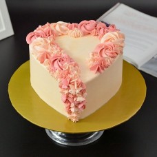 Blossom In Heart Buttercream Ribbon Cake