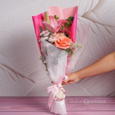 Coral Lily Flower Bouquet