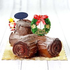Chocolate Yule Log Cake