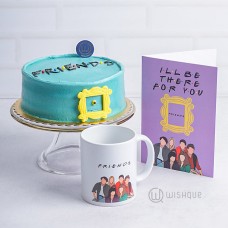 FRIENDS Theme Cake & Printed Mug Gift Set