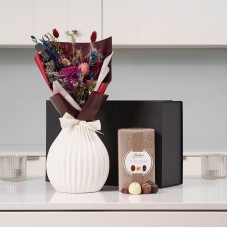 Plum Everblooms Bouquet & Chocolates Gift