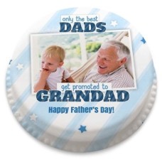 Grandad Promotion Photo Cake (letterbox gift cake (serves 2-4))